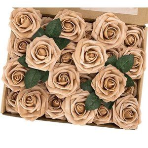 30 count | Dusty Light Brown Roses Flowers Wedding Floral Decor - New